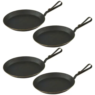 Produktbild von Servierpfanne aus Schmiedeeisen mit gebogenem Hakenstiel Ø 28 cm 4 Stück