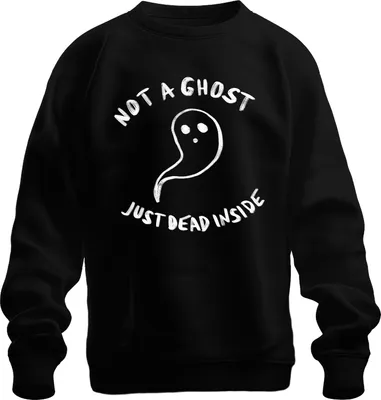 Produktbild von Not a Ghost Just Dead Inside Halloween gruselig sarkastisch emo Uni Sweatshirt Pullover, Schwarz, L