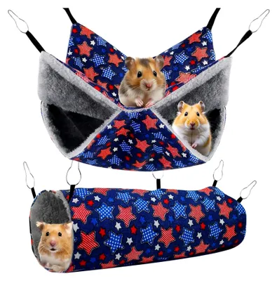 Produktbild von Hängematte für Meerschweinchen, Tunnel für Meerschweinchen, Zubehör für Hamster, Spielzeug für Meerschweinchen, Hängematten für Hamster, Frettchen und andere Kleintiere