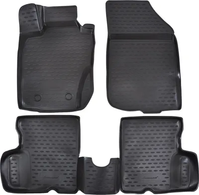 Produktbild von J&J AUTOMOTIVE | 3D Design Gummimatten Gummifußmatten Für Dacia Duster 4WD 2011-2015, Schwarz, Anti-Rutsch, Ohne Geruch, mit Tunnel, Allwetter, 3cm Hoher Rand