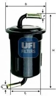 Produktbild von Kraftstofffilter UFI 31.715.00 für MAZDA 626 V Hatchback (GF) Filtereinsatz