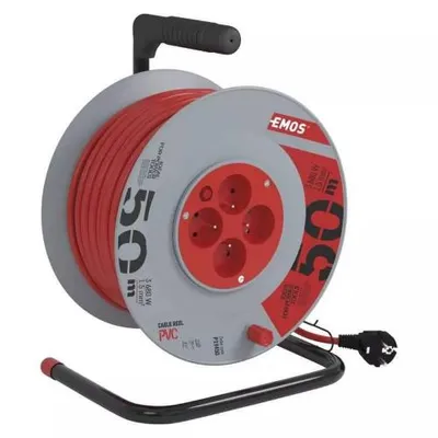 Produktbild von Verlängerungskabel, 50m / 230V, Spule, 4 Steckdosen