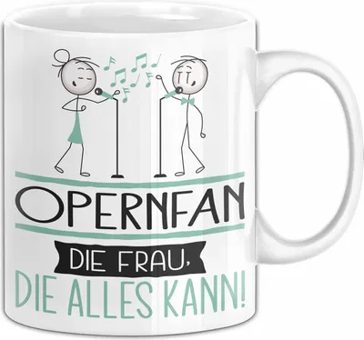 Produktbild von Opernfan Geschenk Tasse Becher Die Frau Die Allen Kann Geschenkidee für eine Opernfan Lustig (Weiß)