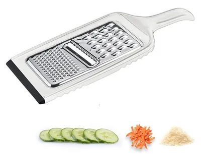 Produktbild von Universalreibe »3 in 1« EUROHOME® – aus Edelstahl und Kunststoff, 32,5x12,5x3cm – für Ihre Küchenutensilien