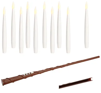 Immagine prodotto di Set di 10 candele LED a bastoncino da appendere 28 cm, bianco