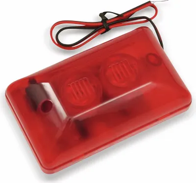 Obrázok produktu pre Dvojitá poplašná siréna s blikajúcim svetlom, 12 V-, 110 dB, červená