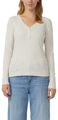Produktbild von s.Oliver Geripptes Longsleeve mit Henleyausschnitt