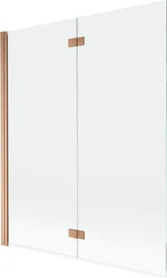 Produktbild von Mexen Mist Duschabtrennung 2-flügelig links 140 x 150 cm, transparent, gebürstetes Kupfer - 8A9-140-002-65-00-L