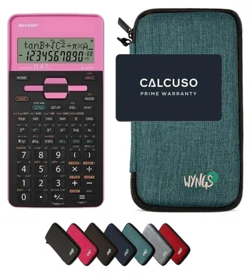 Produktbild von Sharp EL-531TH Pink inkl. WYNGS Schutztasche Türkis - Wissenschaftlicher Taschenrechner - Basic Set