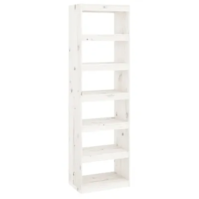Obrázok produktu pre vidaXL Regál / Rozdeľovač izieb biely 60x30x199,5 cm Masívne borovicové drevo