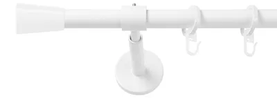 Produktbild von SN Deco Gardinenstange Nizza, 19 mm, 1-läufig, Stahl, Komplett-Set mit Ringen, geschlossener Träger, 320 cm, weiß