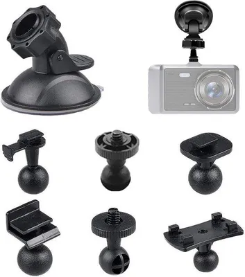 Produktbild von Halterung für Dashcam mit Saugnapf – 360° drehbar, mit 6 Adaptern – geeignet für Navigationsgeräte, Kameras, Windschutzscheiben und Armaturenbretter