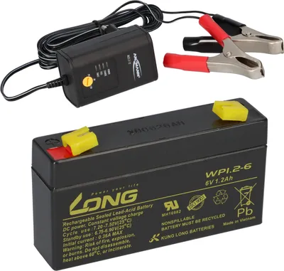 Produktbild von AGM BLEI AKKU BATTERIE 6V 1,2Ah kompatibel für USV BLEIGEL GEL + LADEGERÄT 6V