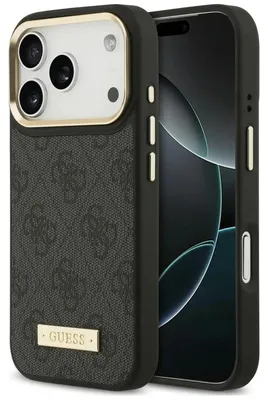 Obrázok produktu pre Kryt Guess 4G Logo Plate MagSafe pre iPhone 18 Pro Max / 17 Pro Max, čierna farba