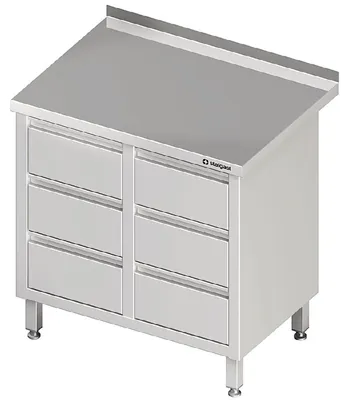 Zdjęcie produktu dla Szafka szufladowa z 2x3 szufladami, 840x600x850 mm, bez podstawy, spawana