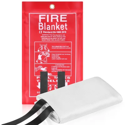 Image de Couverture ignifuge en fibre de verre, 1 m x 1 m, idéale pour la cuisine et la voiture