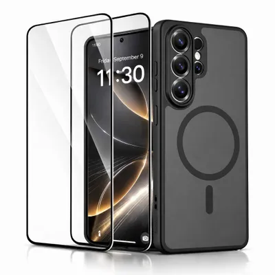 Produktbild von Hülle + 2X Full Schutzglas für Samsung Galaxy S26 Ultra 5G MagSafe Magnetisch Panzerfolie Glas Für Panzerglas Schutzhülle Cover Case Handytasche