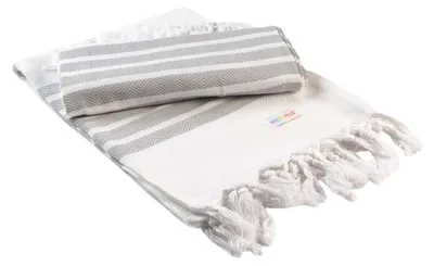 Produktbild von ARTG - "Hamamzz Dalaman" Handtuch LT3944 (Einheitsgröße) (Weiß/Hellgrau)