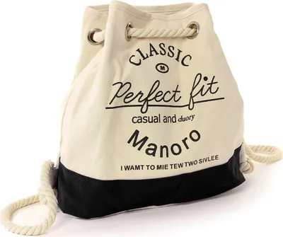 Obrázok produktu pre Manoro Plátená taška na chrbát Dámska kabelka biela čierna 29x12x31 vrátane víly Tag D2OTK216S