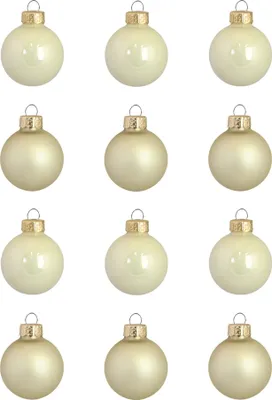 Produktbild von Set Weihnachtskugeln in Creme und Gold