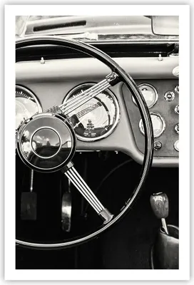 Produktbild von Poster - Poster ohne Rahmen - Lenkrad Auto Vintage - 61x91,5 cm - Wand Bild - Wanddeko - Wandbilder - Kunstposter - Wandposter - Bilder - Kunstdruck - Wanddekoration - Wandbild - P2XPA61x91-4853