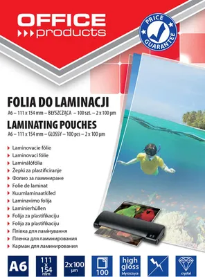 Obrázek produktu pro Laminovací fólie A6 2 x 100 mikronů 100 kusů