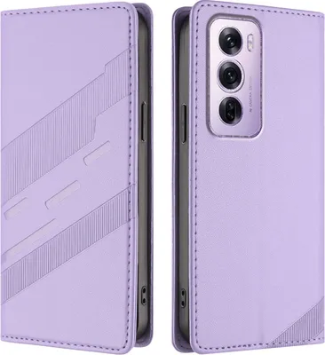 Obrázek produktu pro Pouzdro pro Oppo Reno12 Pro,Polyuretankožené peněženkové pouzdro s přihrádkou na karty a funkcí stojánku Violett