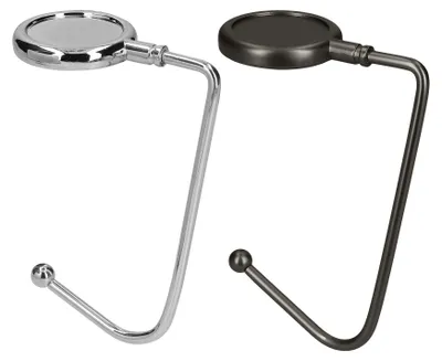 Produktbild von kwmobile Taschenhalter für Tisch - 2x Handtaschenhalter für Tisch - Taschenhaken - Taschen Aufhänger - Taschen Halter Haken - Tischhaken Set Silber