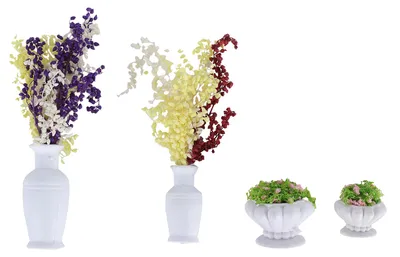 Immagine prodotto di Set di 4 piante in vaso da simulazione, vasi da fiori, decorazioni per la casa, l'ufficio e il giardino