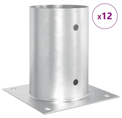 Produktbild von vidaXL runder Bodenanker 12 pcs Silber 15 x 15 x 15 cm Metall