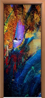 Produktbild von Türposter 80x200 cm Türaufkleber Türtapete Türfolie Klebefolie Kunst abstrakte chaotische Malerei