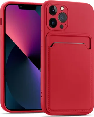 Immagine prodotto di Custodia per cellulare per Apple iPhone 13 Pro Custodia protettiva in silicone con slot per schede Slim Cover, rosso