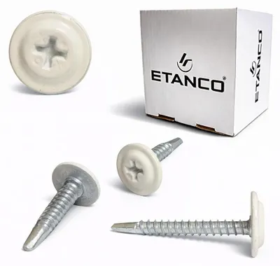 Immagine prodotto di Viti autoperforanti ETANCO GM-B per tetti in acciaio, RAL 9001 bianco crema, 4,2 x 13 mm, 250 pezzi