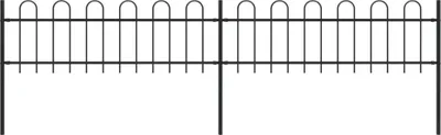 Obrázek produktu pro Maison Exclusive - Zahradní plot s obloukem nahoře ocelový 359 x 60 cm černý