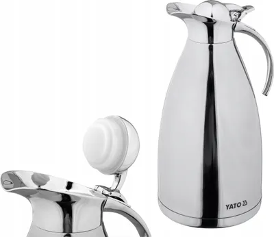 Produktbild von YATOGASTRO ELEGANT Edelstahl Isolierkanne Thermoskanne Easy Open Verschluss 1L, 1,5L, 2L, Größe:2L