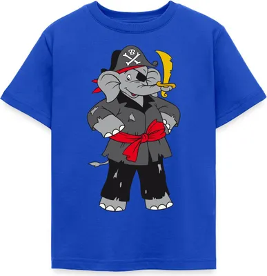 Produktbild von Spreadshirt Benjamin Blümchen Als Pirat Kinder T-Shirt, 110/116 (5-6 Jahre), Royalblau