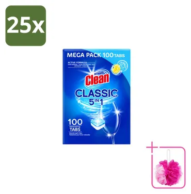 Produktbild von 25 x At Home 5-in-1 Geschirrspültabs - Classic Zitrone - Sparpackung - 25 Stücke