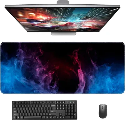 Produktbild von Gaming Mauspad XXL 900x400mm Rutschfeste Gummibasis Desk Mat Flamme