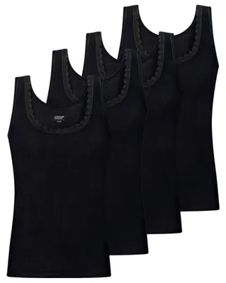 Produktbild von UNCOVER by SCHIESSER Damen Trägertop schwarz weiß breite Träger | 4er Pack | 8259
