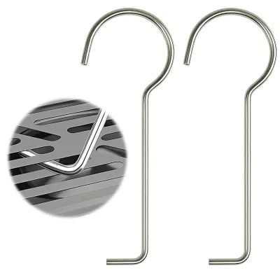 Abflusshaken-Set, 2 Stück, Edelstahl, 87 x 28 mm, für Duschrinnenreinigung
