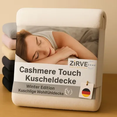 Produktbild von CashmereTouch  Wohndecke Fleece decke Kuschelig weich & Flauschig 150x200 cm Natur