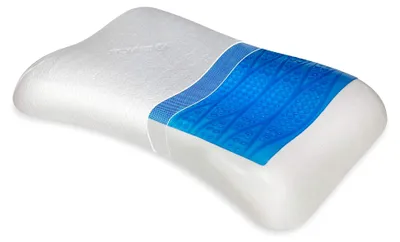 Produktbild von Komfortables Kopfkissen mit kühlender Gelauflage – ergonomisches Seitenschläferkissen aus Viscoschaum mit 100% Lyocell Bezug