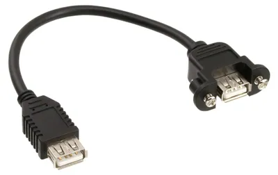 Productafbeelding van InLine 33441D, 0,2 meter, USB A, USB A, USB 2.0, mannelijk/vrouwelijk, zwart