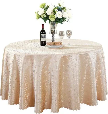 Immagine prodotto di Tovaglia rotonda - Decorazione da tavola elegante - Diametro 180 cm - Oro champagne