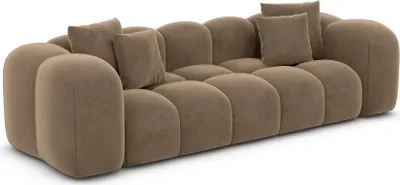Produktbild von Samtstoff 3-Sitzer Couch Valora Braun