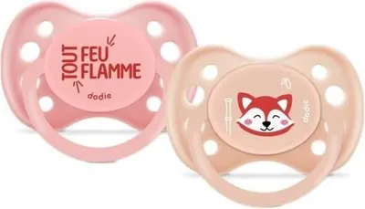 Image de Sucettes Anatomiques Dodie, +6 Mois, Motif Panda Roux, EDL A103, Duo
