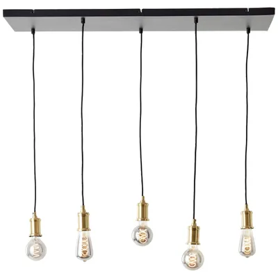 Produktbild von BRILLIANT schwarze Hängelampe DARCIA | 133 x 35 x 95 cm | 5 x E27 max. 60 W | kürzbar | Metall
