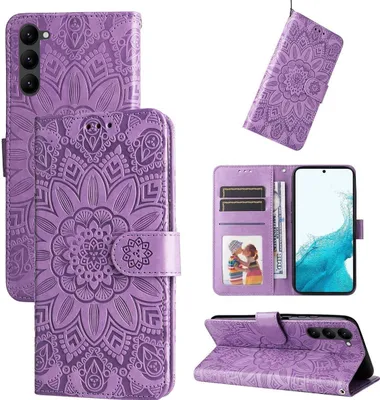 Produktbild von Mobigear Sunflower  Samsung Galaxy S23 Plus Hülle Klapphülle Geldbörse - Lila