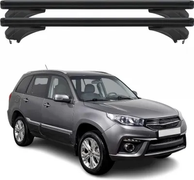 Image de Barres de toit Menabo pour Chery Tiggo 3 / J11 2013-2023, aluminium noir, 2 pièces