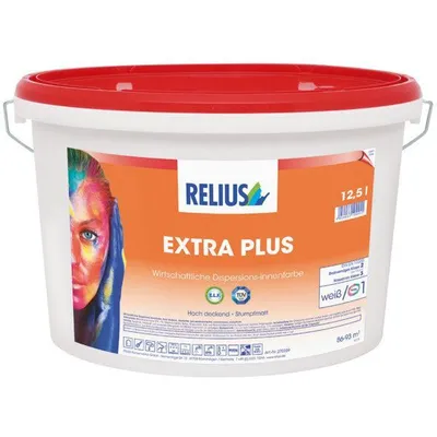 Produktbild von Relius Extra Plus naturweiß / Basis 1 6 Liter - Wirtschaftliche Dispersions-Innenfarbe mit hoher Deckkraft